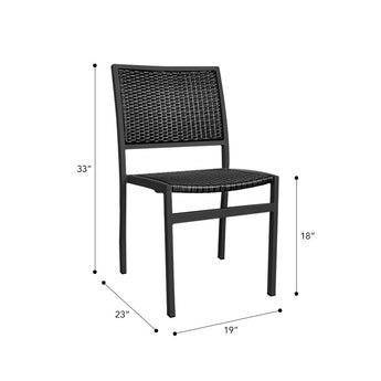 Hermosa Patio Dining Chair #color_Black Weave/Black Frame
