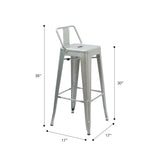 Marais A Bar Stool with Low Back #color_Flash Silver