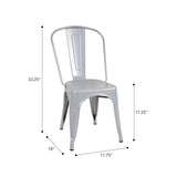 Marais A Dining Chair with Metal Seat #color_Flash Silver