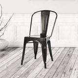 Marais A Dining Chair with Metal Seat #color_Gunmetal