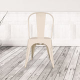 Marais A Dining Chair with Metal Seat #color_Ivory