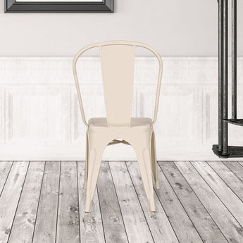 Marais A Dining Chair with Metal Seat #color_Ivory