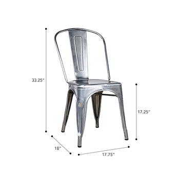 Marais A Dining Chair with Metal Seat #color_Polish Raw