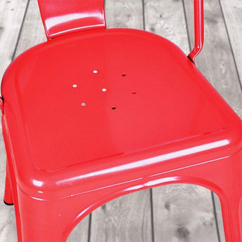 Marais A Dining Chair with Metal Seat #color_Red