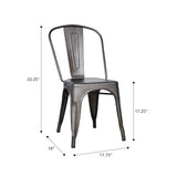 Marais A Dining Chair with Metal Seat #color_Rust