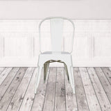 Marais A Dining Chair with Metal Seat #color_White