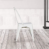 Marais A Dining Chair with Metal Seat #color_White