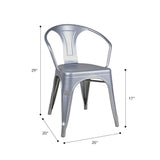 Marais A Arm Chair with Metal Seat #color_Flash Silver