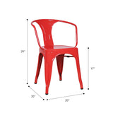 Marais A Arm Chair with Metal Seat #color_Red