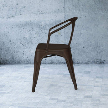 Marais A Arm Chair with Metal Seat #color_Rust