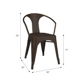 Marais A Arm Chair with Metal Seat #color_Rust