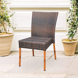 Lyon Patio Dining Side Chair #color_Brown