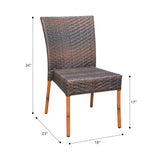Lyon Patio Dining Side Chair #color_Brown