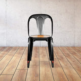 Marais Dining Chair #color_Black Semi Gloss/Ash Brown