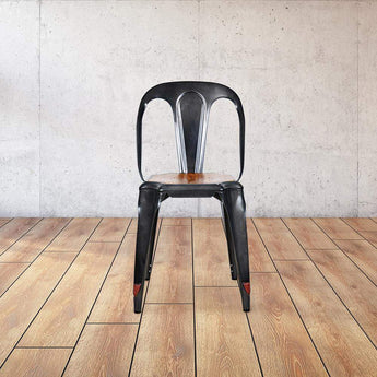 Marais Dining Chair #color_Gunmetal/Ash Brown