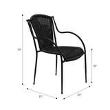 Sea Breeze Wicker Patio Dining Chair #color_black