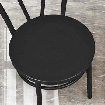 Fan Back Metal Chair #color_Black
