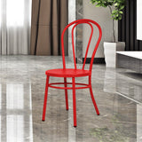Fan Back Metal Chair #color_Red