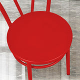 Fan Back Metal Chair #color_Red