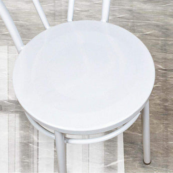 Fan Back Metal Chair, Ice Cream Chair #color_White